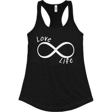 Love Life Junior Fit Bella Sheer Longer Length Rib Racerback Tank Top