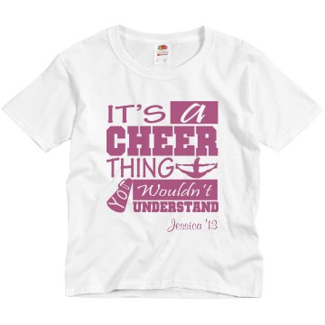Cheer Thing With Name Youth Basic Gildan Ultra Cotton Crew Neck Tee