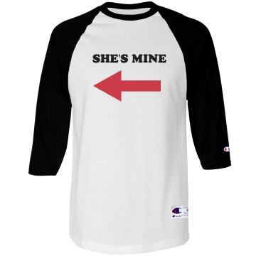 She's Mine Unisex Anvil 3/4 Sleeve Raglan Baseball Tee
