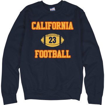 Cali Football Fan w/ Back Unisex Hanes Crew Neck Sweatshirt
