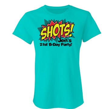 Shots! Junior Fit Bella Double V Sheer Jersey Tee