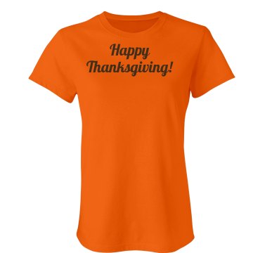 Happy Thanksgiving Junior Fit Bella Crewneck Jersey Tee