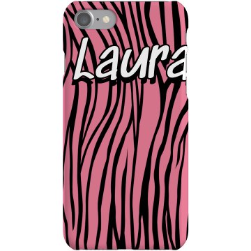 Pink Zebra Name Plastic iPhone 5 Case Black