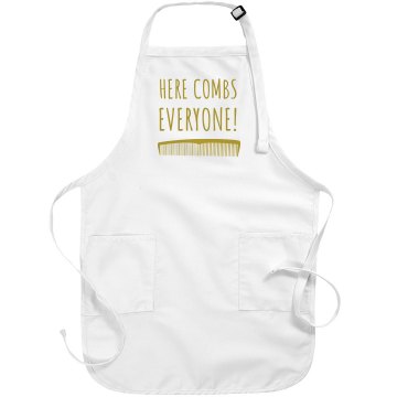 Here Combs Everyone Apron Basic White Apron