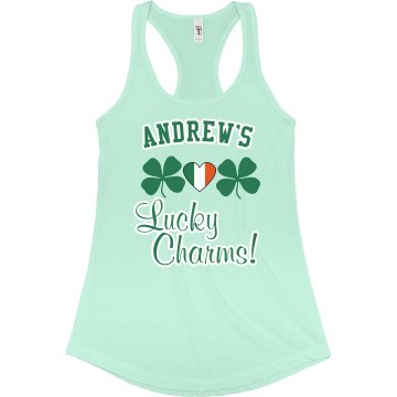 Lucky Charms Tank Junior Fit Bella Sheer Longer Length Rib Racerback Tank Top