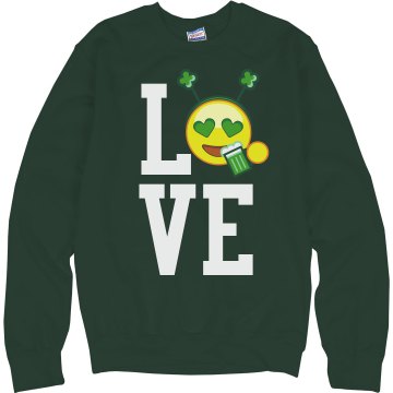 Love St. Patrick's Day Junior Fit Bella 1x1 Rib Ringer Tee