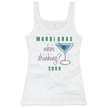 Who's Drinkin' Junior Fit Bella Sheer Longer Length Rib Tank Top