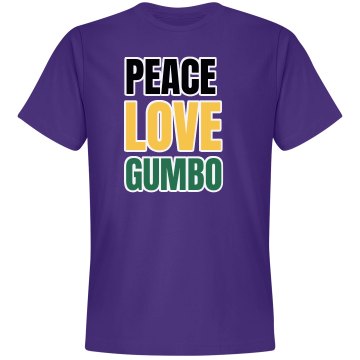 Peace, Love, Gumbo Tee Unisex Gildan Heavy Cotton Crew Neck Tee