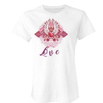 Pink Love Junior Fit Bella Sheer Longer Length Rib Tee