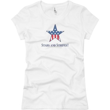 Stars And Stripes Tee Junior Fit Basic Bella Favorite Tee