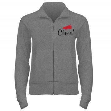 Rhinestone Cheer Hoodie Junior Fit Bella Cadet Zip Track Jacket