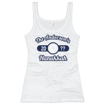 Hanukkah Celebration Tee Junior Fit Bella Sheer Longer Length Rib Tank Top