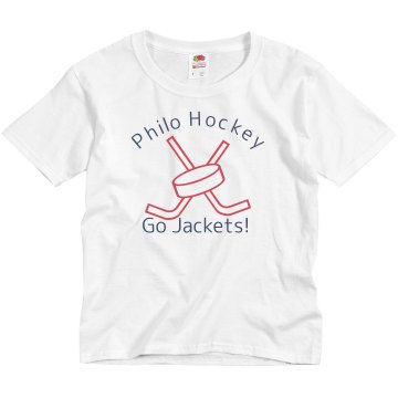 Hockey Tee w/ Back Youth Basic Gildan Ultra Cotton Crew Neck Tee