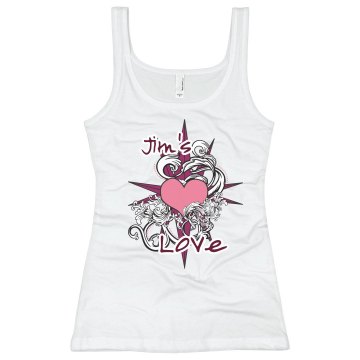 Jim's Love Tank Junior Fit Bella Longer Length 1x1 Rib Tank Top