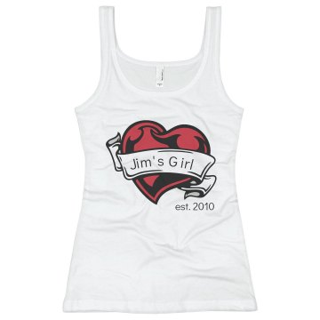 Jim's Girl Tank Bella Junior Fit Contrast Satin Trim Cami