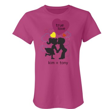 True Love Kiss Tee Junior Fit Bella Sheer Longer Length Rib Tee