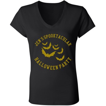 Halloween Party Junior Fit Bella V-Neck Jersey Tee