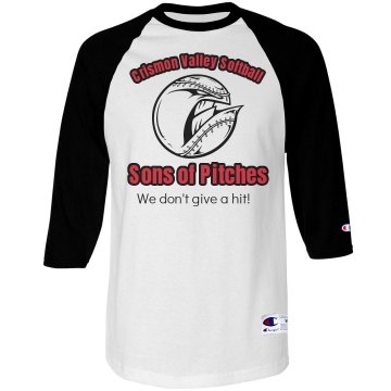 Softball Team Pitches Tee Unisex Champion Raglan Baseball Tee