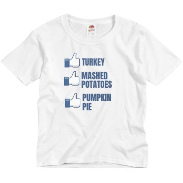 Like Thanksgiving Tee Youth Basic Gildan Ultra Cotton Crew Neck Tee