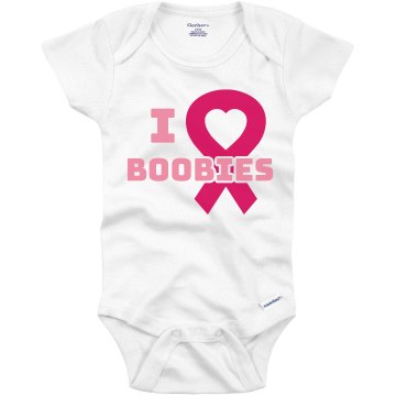 I Heart Boobies Cure Now Infant Gerber Onesies
