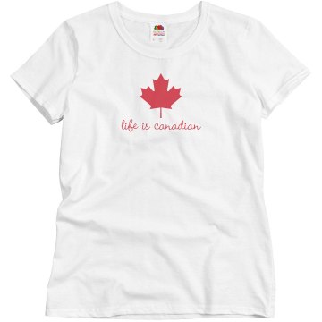 Life in Canada Misses Relaxed Fit Basic Gildan Heavy Cotton Tee