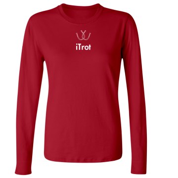 iTrot Horse Tee Junior Fit Bella Long Sleeve Crewneck Jersey Tee