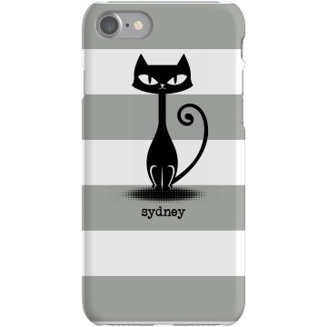 Cat Stripe iPhone Case Plastic iPhone 5 Case White 