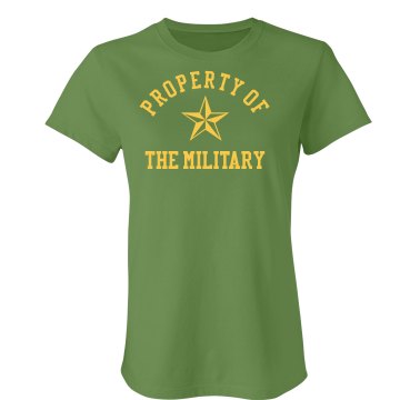 Property Of US Army Junior Fit Bella Crewneck Jersey Tee