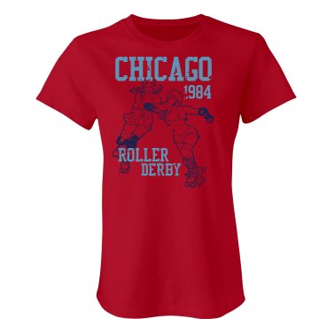 Roller Derby 1984 Junior Fit Bella Sheer Longer Length Rib Tee