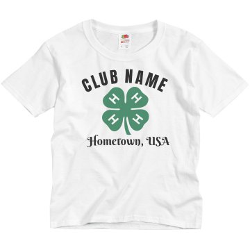 4-H Youth Club Design Youth Basic Gildan Ultra Cotton Crew Neck Tee