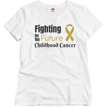 Childhood Cancer Ribbon Misses Relaxed Fit Basic Gildan Ultra Cotton Tee