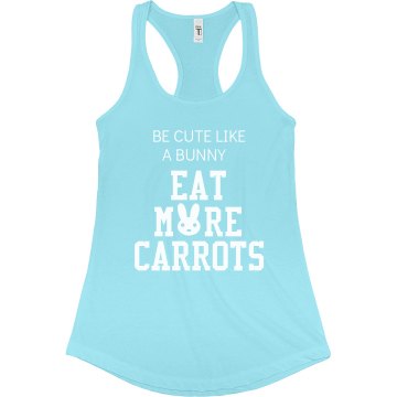 Eat More Bunny Food Junior Fit Bella Sheer Longer Length Rib Racerback Tank Top