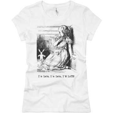 Wonderland Rabbit Hole Junior Fit American Apparel Fine Jersey Tee