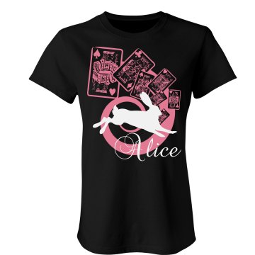 Down the Rabbit Hole Junior Fit Bella Crewneck Jersey Tee