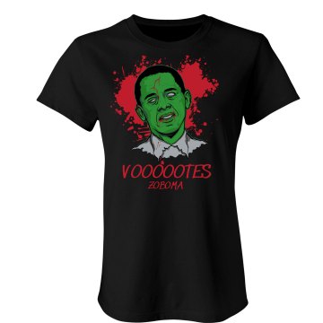 2012 Obama Zombie Junior Fit Bella Crewneck Jersey Tee