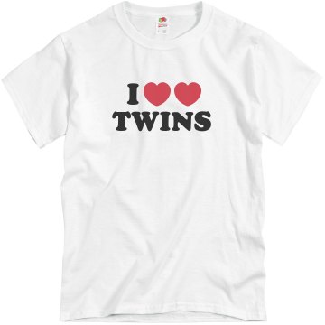 I Love Love Twins Unisex Basic Gildan Heavy Cotton Crew Neck Tee