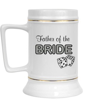 Father Of The Bride 28oz Gold Trim Ceramic Stein