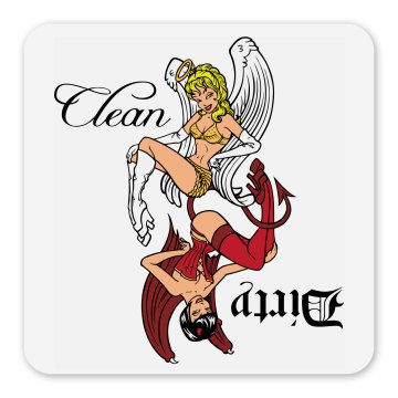 Clean Dirty Dishes Magnet Square Magnet