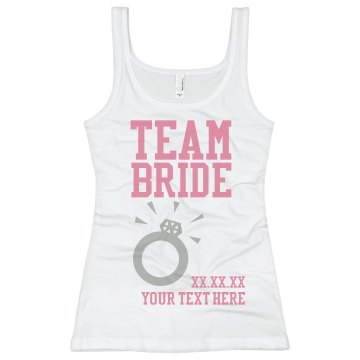 Team Bride Giant Ring Junior Fit Basic Bella 2x1 Rib Tank Top