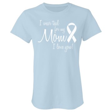 Ovarian Cancer Support Junior Fit Bella Sheer Longer Length Rib Tee