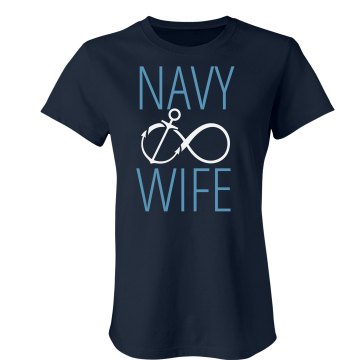Navy Wife Anchor Splash Junior Fit Bella Sheer Longer Length Rib Tee