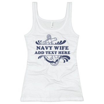 Anchor Splash Navy Wife Junior Fit Basic Bella 2x1 Rib Tank Top