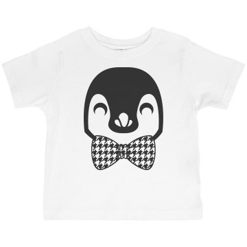 Penguin Bow Tie Toddler American Apparel 3/4 Sleeve Baseball Tee