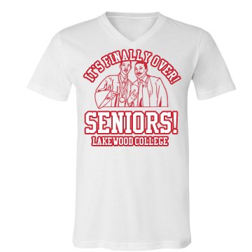Seniors Finally Over Unisex Canvas V-Neck Jersey Tee