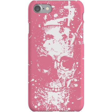 Pink Skull Graffiti Plastic iPhone 5 Case Black
