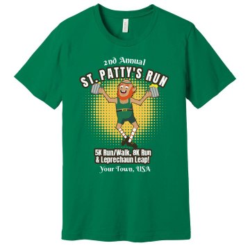 St. Patrick's Run & Leap Unisex Gildan Heavy Cotton Crew Neck Tee