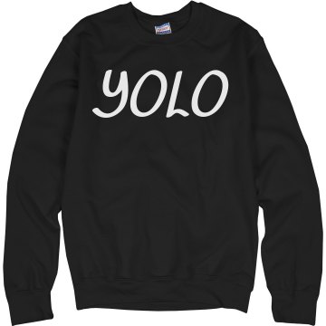 YOLO Sweatshirt Unisex Hanes Crew Neck Sweatshirt