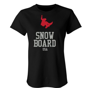 USA Snowboard Crew Junior Fit Bella Crewneck Jersey Tee