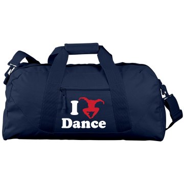 I Love Dance Bag Port & Company Large Square Duffel Bag
