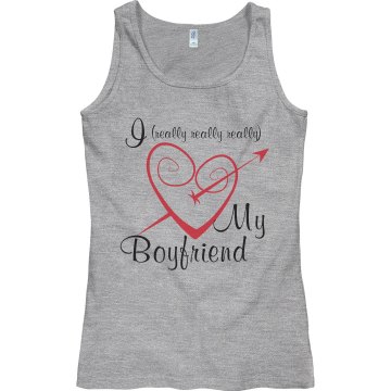 i heart my bf Junior Fit Bella Sheer Longer Length Rib Tank Top